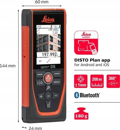 Leica Geosystems Lazerinis atstumų matuoklis Leica Disto D5