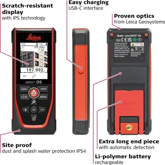 Leica Geosystems Lazerinis atstumų matuoklis Leica Disto D5