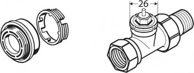Danfoss adapteris RAV+RAVL