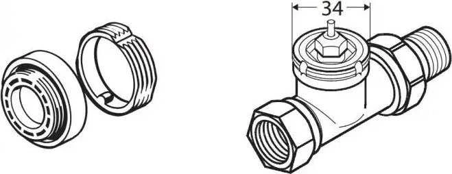 Danfoss adapteris RAV+RAVL