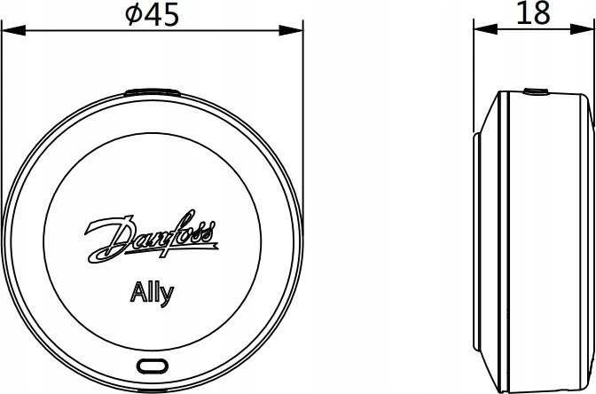 Kambario temperatūros ir drėgmės jutiklis Danfoss Ally (014G2480)