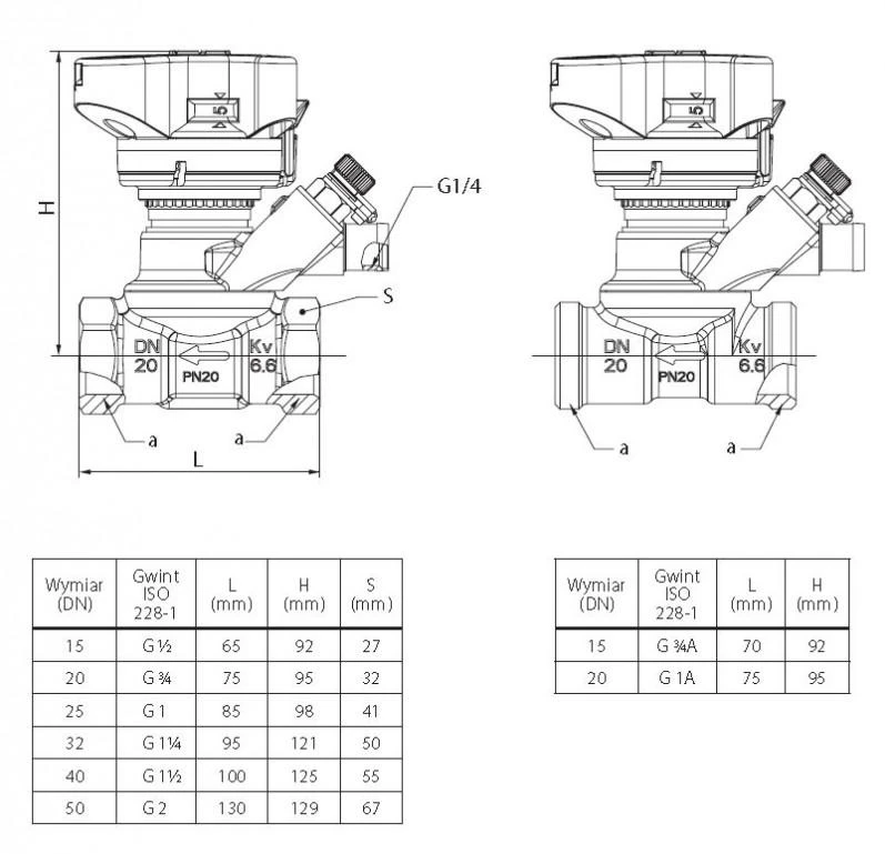 Danfoss MSV-BD 20 balansējošais vārsts i.v. DN20 Kvs 6.6