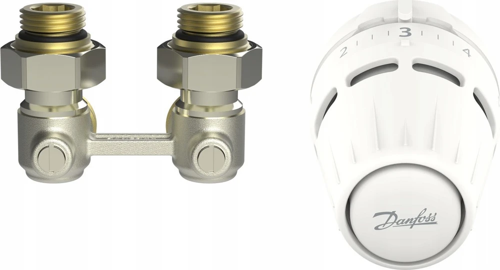 Danfoss Rinkinys 2-elementowy Regus M30x1.5 + RLV-KB 1/2'' kątowy