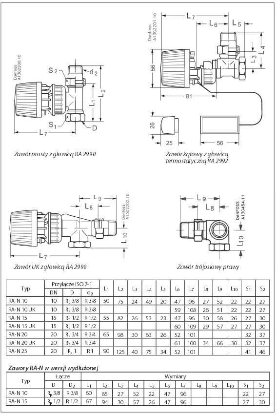 Danfoss RA-N 15 termostatinis atjungiamasis radiatoriaus vožtuvas radiatoriams su įmontuotu vožtuvu (013G3903)