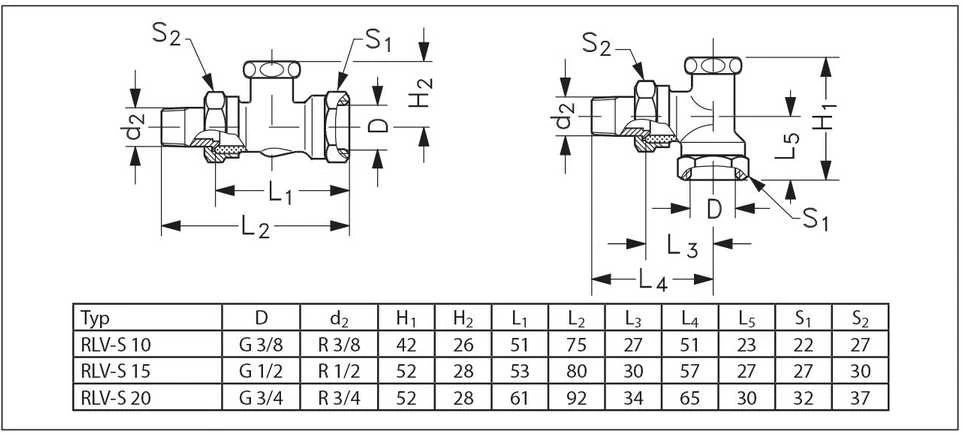 Balansinis ventilis Danfoss, RLV-S15 rankinis tiesus
