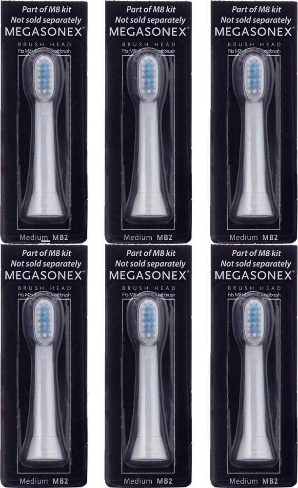 Dantų šepetėlio MEGASONEX antgaliai Medium, 2vnt.