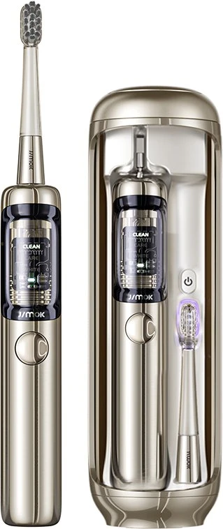 Dantų šepetėlis Šepetėlis Jimok Jimok J6 Capsule Gold Sonic šepetėlis + 4 antgaliai
