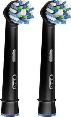 Dantų šepetėlio antgaliai EB50 Braun Oral-B Cross Action, juodi, 2 vnt