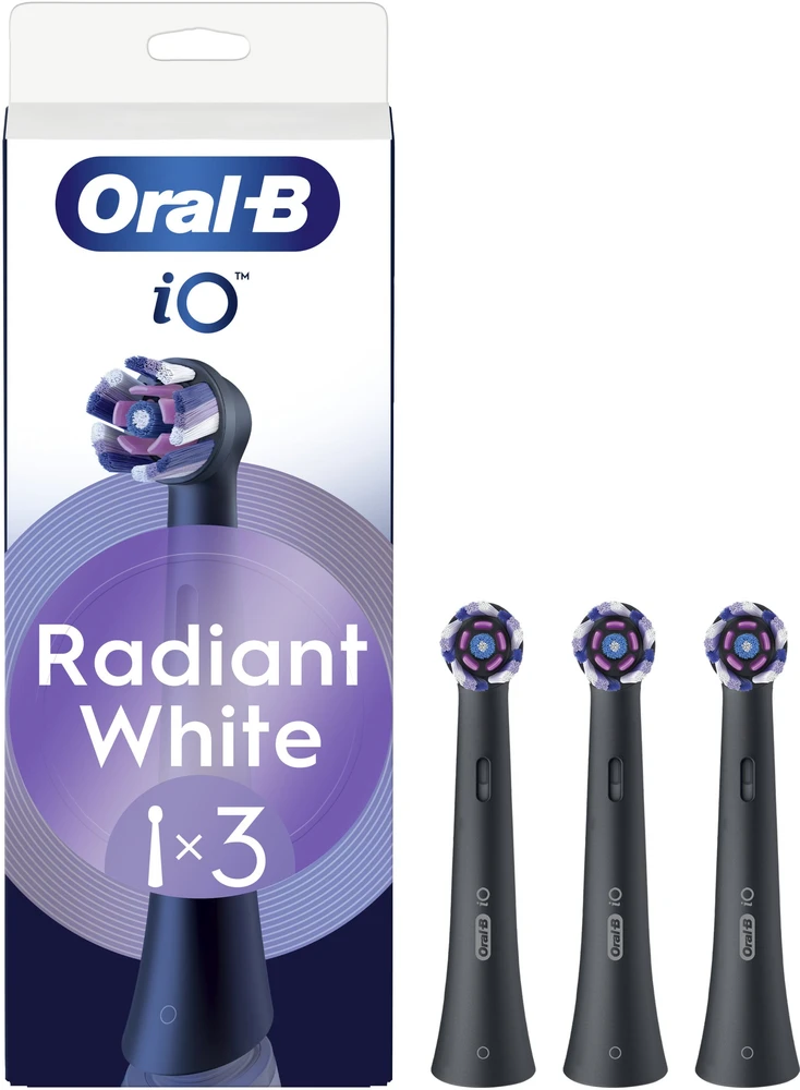 KOŃCÓWKI ORAL-B IO RADIANT Baltas WB-3 Juodas (3-PAK)