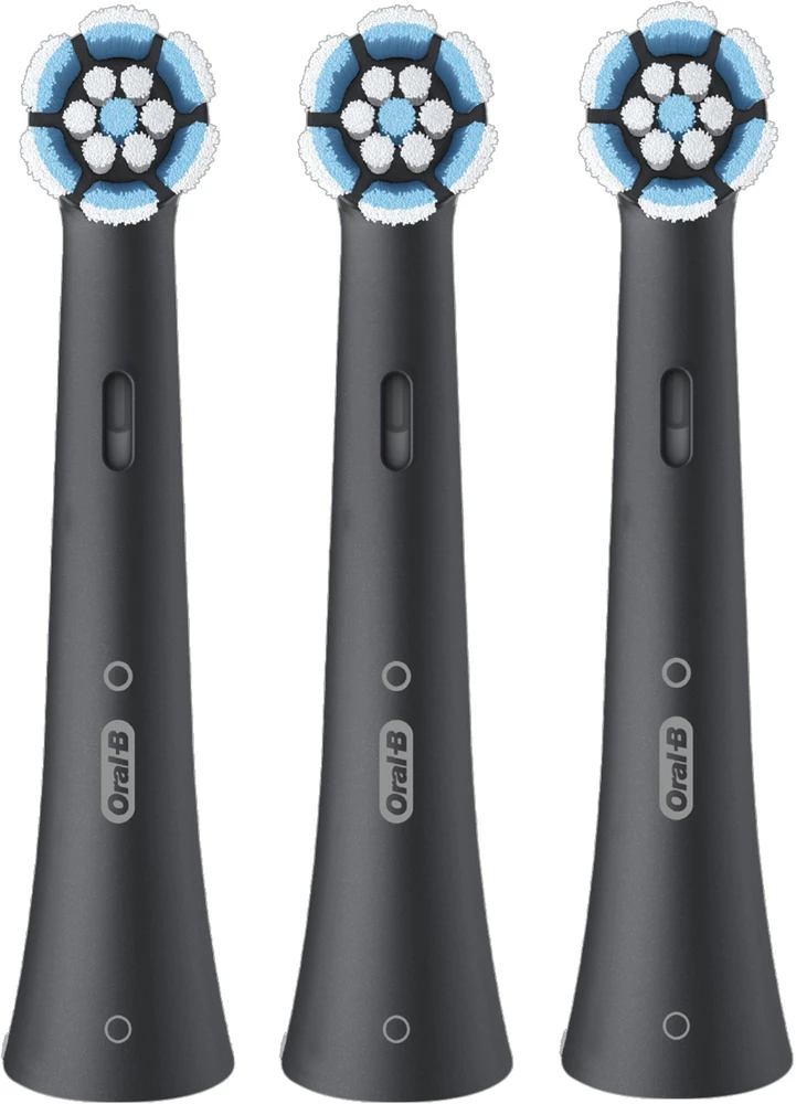 „Oral B iO“ serijos „Gentle Care“ keičiamos dantų šepetėlio galvutės – juodos – 3 vnt.