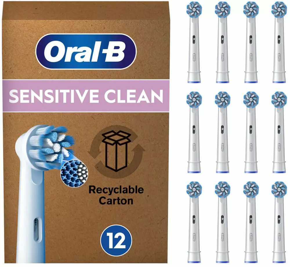 „Oral B Pro Jautrus Clean“ dantų šepetėlio galvutės, baltos, 12 vnt.
