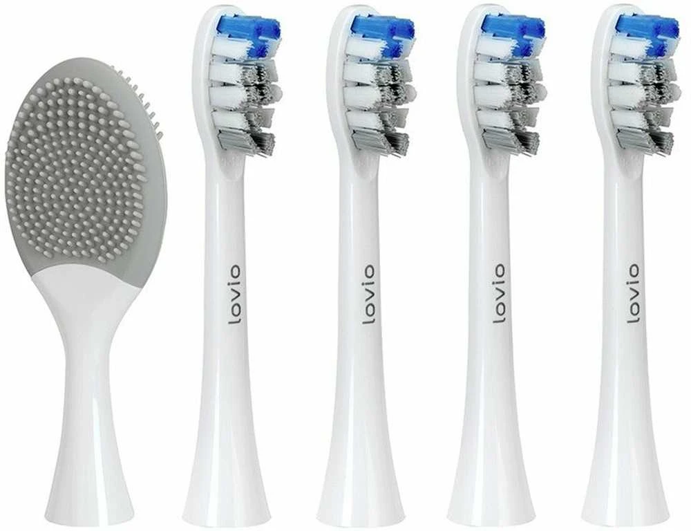 Lovio SonicProtect PRO antgaliai Sonic dantų šepetėliui, vidutinio kietumo, Balta LVTB124WK-HM 5 vnt.