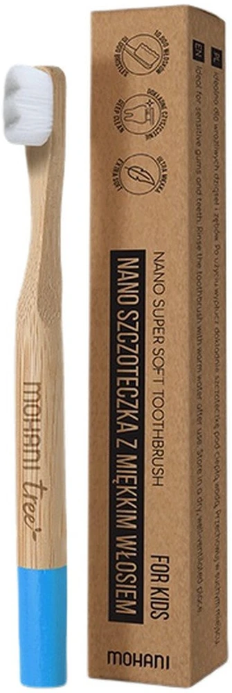 Mohani Nano bambukinis dantų šepetėlis vaikams, mėlynas