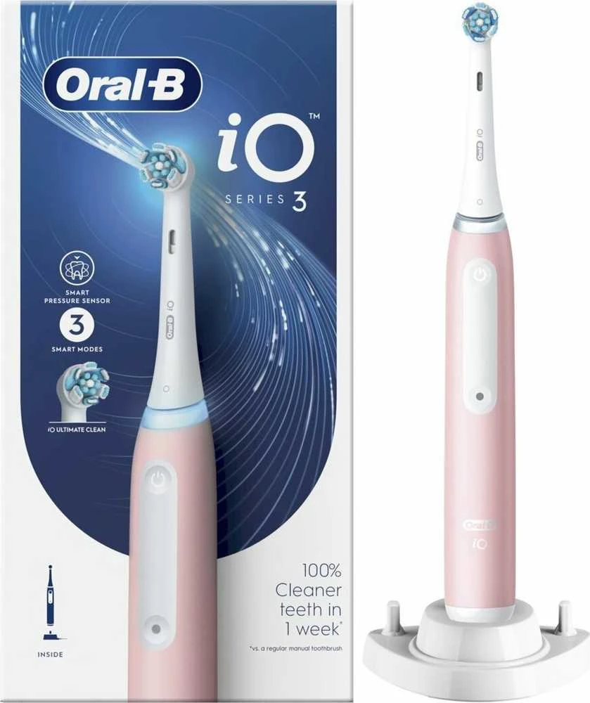 Oral-B iO3 Series rožinis šepetėlis su pakuote