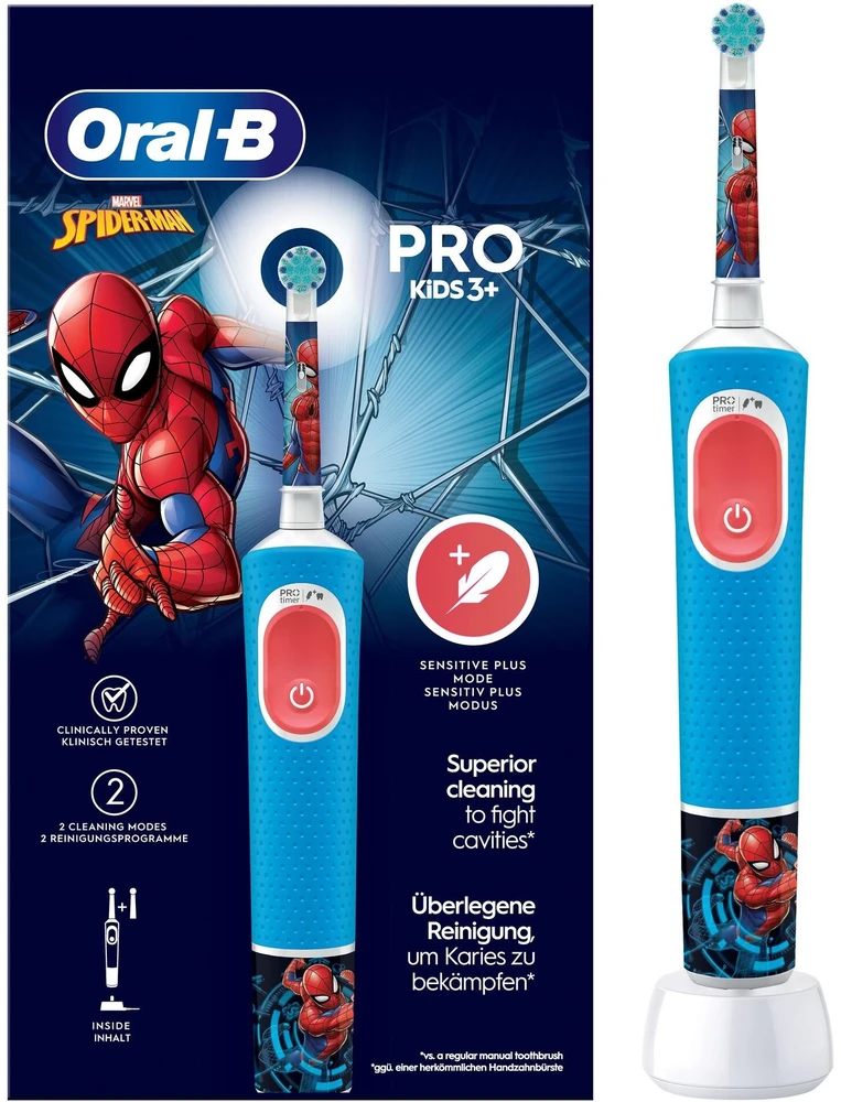 Dantų šepetėlis Šepetėlis Braun Vitality Pro D103 Kids Spiderman Mėlyna