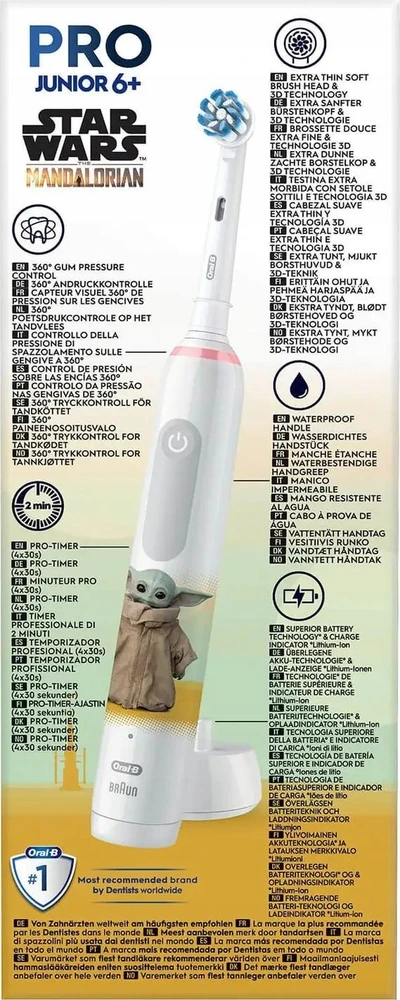 Dantų šepetėlis Oral-B Pro Junior 6+ Star Wars balta