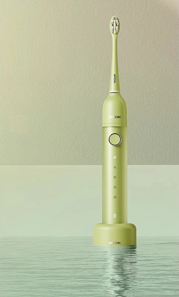 Jimok Sonicinis dantų šepetėlis R1 Matcha Žalias IPX8 tylus 4 antgaliai