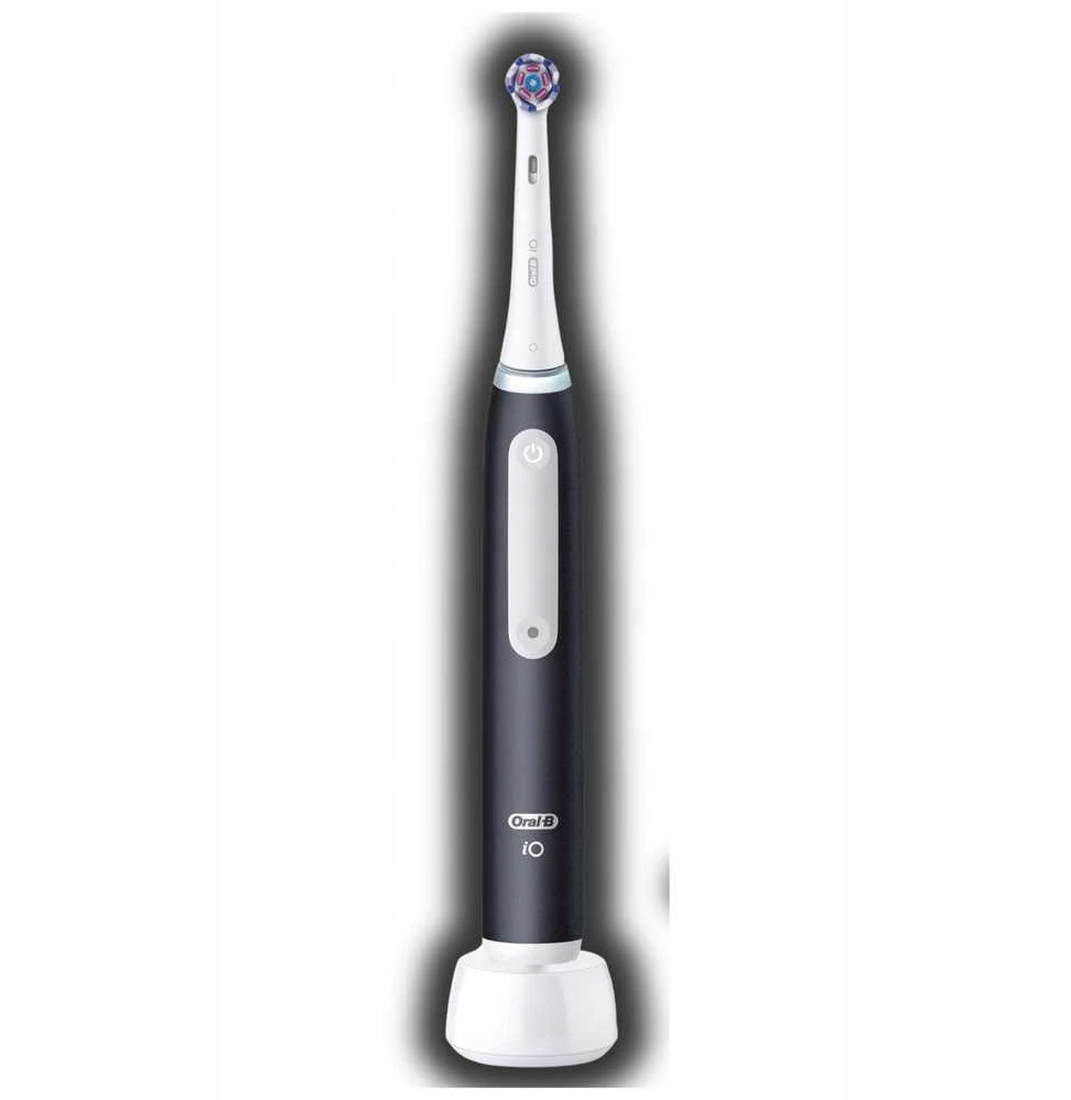 Juodas Oral-B iO 3 šepetėlis su įkrovimo stovu