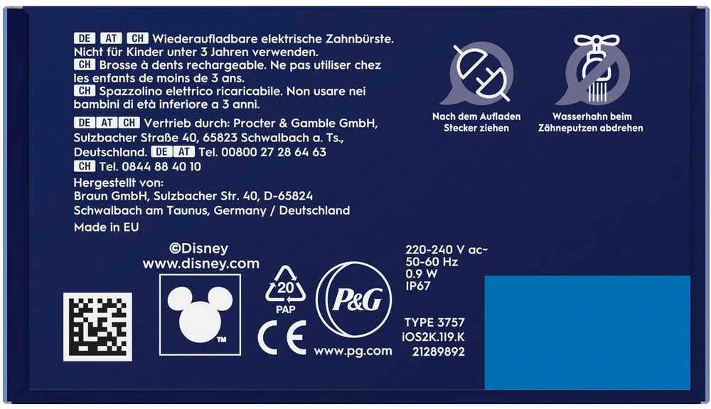 Elektrinis dantų šepetėlis Oral-B IOS2K.1I9.K STITCH, mėlyna