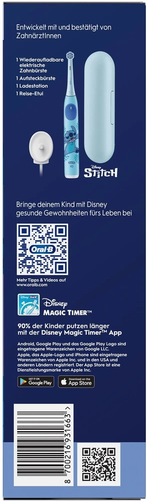 Elektrinis dantų šepetėlis Oral-B IOS2K.1I9.K STITCH, mėlyna