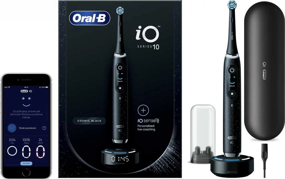 Oral-B iO Series 10 Juodas Onyx Luxe dantų šepetėlis