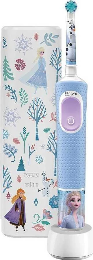 Elektrinis dantų šepetėlis Oral-B Kids 3+ Frozen + Dėklas