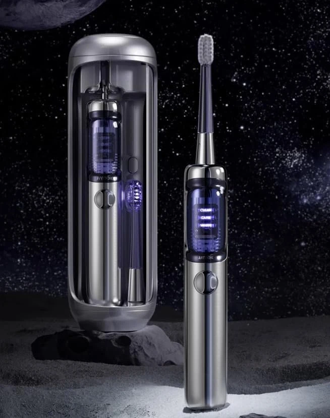 Dantų šepetėlis Šepetėlis Jimok Soniczna Jimok J6 Capsule Sidabrinis - Pilkas + 4 antgaliai