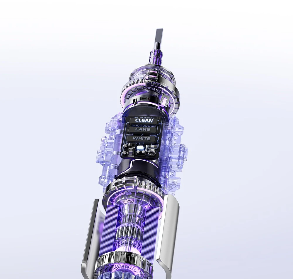 Dantų šepetėlis Šepetėlis Jimok Soniczna Jimok J6 Capsule Sidabrinis - Pilkas + 4 antgaliai