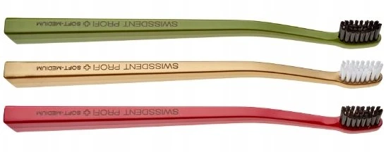Swissdent Profi Colours minkštas vidutinio dydžio dantų šepetėlis 2 vnt. + 1 vnt.