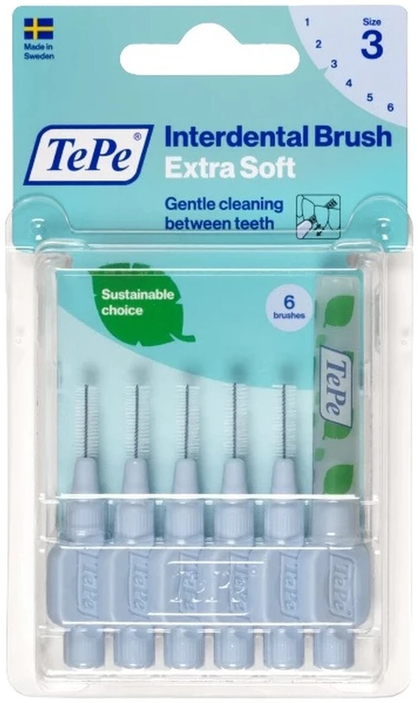 TePe tarpdančių valikliai ypač minkšti, 6 vnt., 0,6 mm