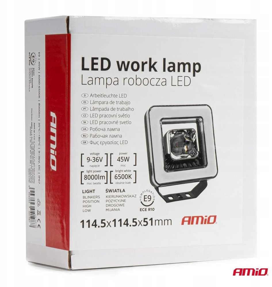 Amio LED Darbinė lempa AWL57, 45W 6500K 8000lm 9-36V