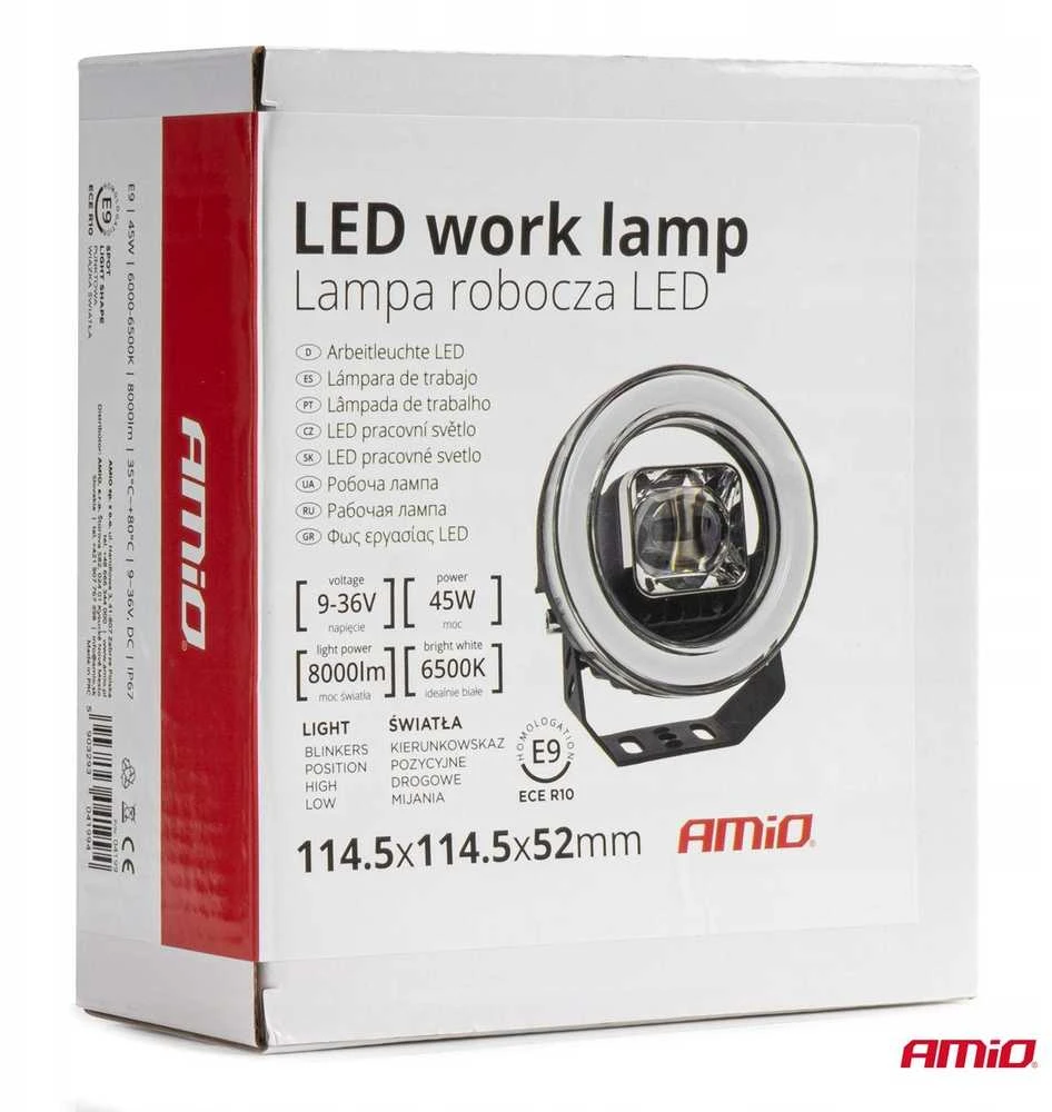 Amio LED Darbinė lempa AWL58, 45W 6500K 8000lm 9-36V