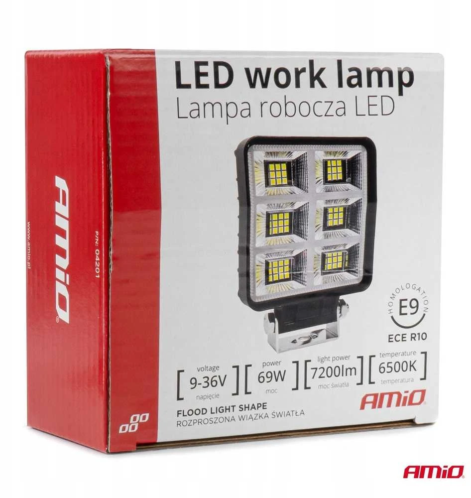 Amio LED Darbinė lempa AWL60, 69W 6500K 7200lm 9-36V