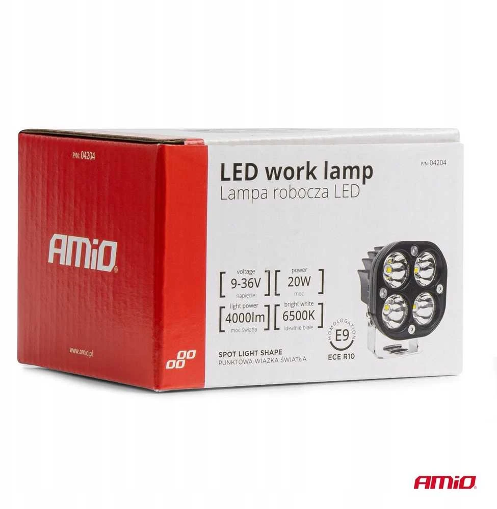 Amio LED Darbinė lempa AWL63, 20W 6500K 4000lm 9-36V