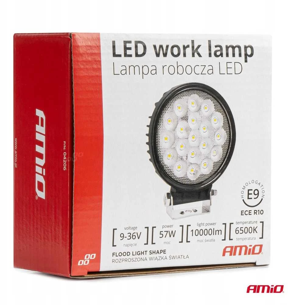 Amio LED Darbinė lempa AWL65, 57W 6500K 10000lm 9-36V