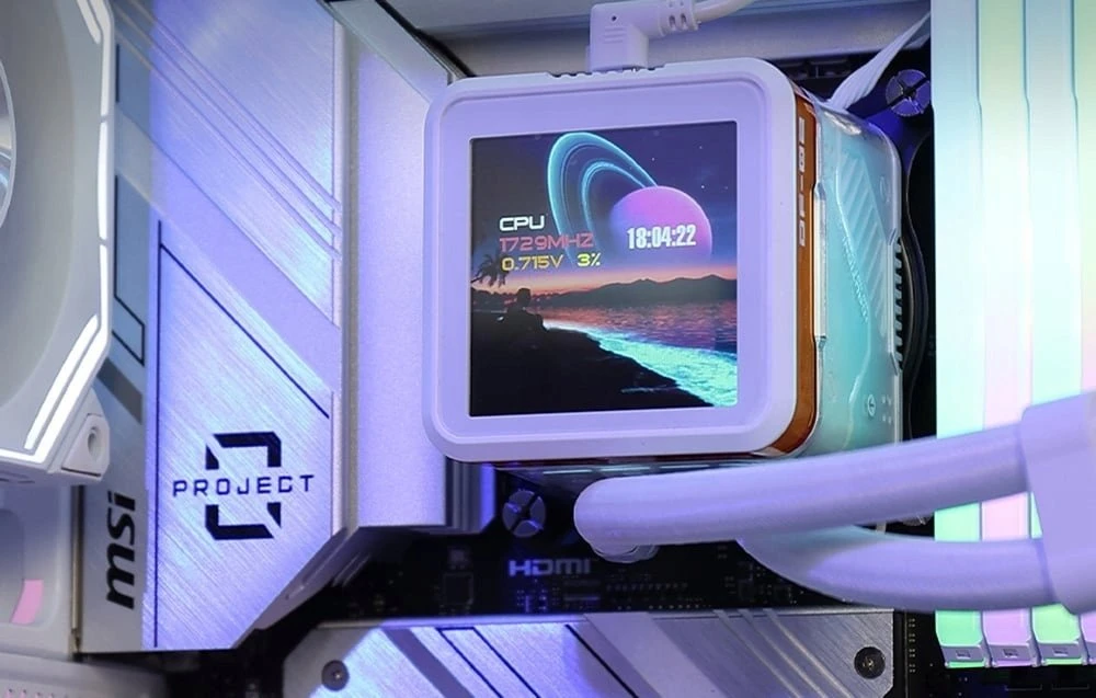 Darkflash DE240 aušintuvo LCD ekranas