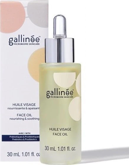 „Gallinee Microbiome Skincare“ prebiotikų ir postbiotikų maitinamasis aliejus veidui, 30 ml
