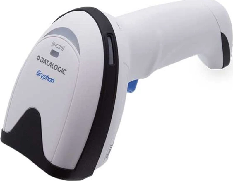 „Datalogic Gryphon GM4200“, rinkinys, USB, 433 MHz, Baltas (rinkinyje yra skaitytuvas, WLC4190-WH-433 bazė ir USB kabelis 90A052278)