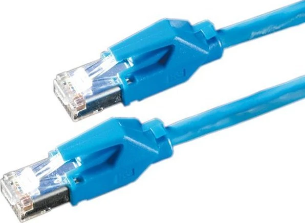 Datwyler DÄTWYLER S/FTP Kabelis kryžminiu būdu. 6 (E klasė), CU 7702 flex LS0H, Hirose TM21, mėlyna, 1 m