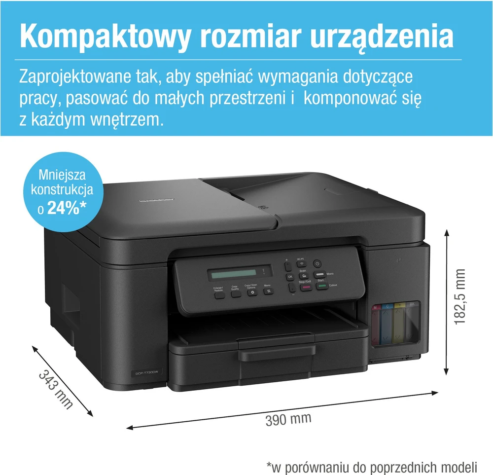 Spausdintuvas Brother | DCP-T730DW | Inkjet | Spalvotas | A4 | Wi-Fi | Juodas