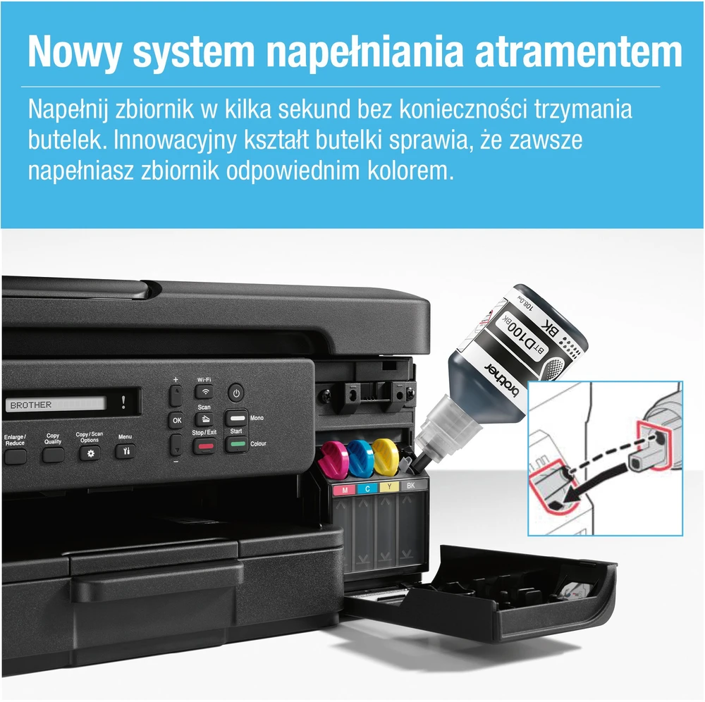 Spausdintuvas Brother | DCP-T730DW | Inkjet | Spalvotas | A4 | Wi-Fi | Juodas