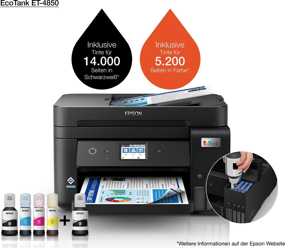 Spausdintuvas Epson EcoTank ET-4850 Inkjet A4 4800 x 1200 DPI 33 ppm „Wi-Fi“