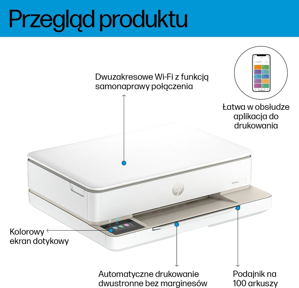 „Hewlett Packard“ (HP) „HP ENVY 6120e“ daugiafunkcis daugiafunkcis spalvotas rašalinis spausdintuvas, 216 x 297 mm, A4, 8 psl./min., kopijavimas, 10 psl./min., spausdinimas, 100 lapų, USB, „Wi-Fi“, „Portobello“