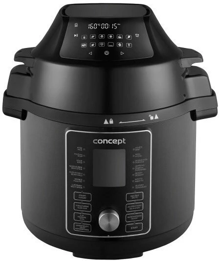 Concept Cookery CK8000 Daugiafunkcis puodas su oro gruzdintuvės funkcija 1500 W Juodas