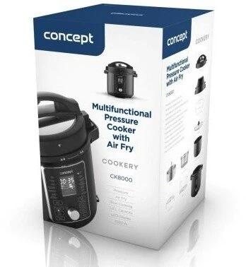 Concept Cookery CK8000 Daugiafunkcis puodas su oro gruzdintuvės funkcija 1500 W Juodas