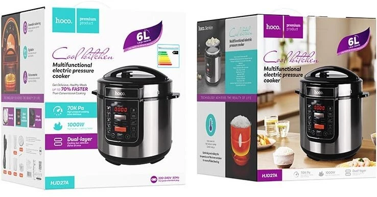 Daugiafunkcinis elektrinis greitpuodis Hoco 6L HJD27A juodas