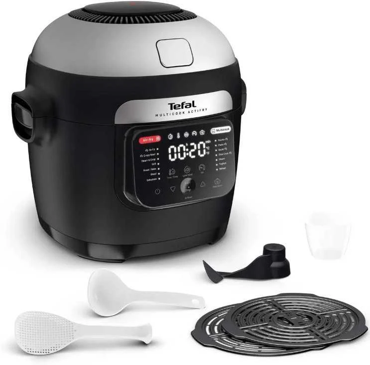 Gruzdintuvė TEFAL Air Fryer and Daugiafunkcinis puodas | MY741CF0 Actifry | Power 1334 W | Capacity 6 L | Juodas/Sidabrinis