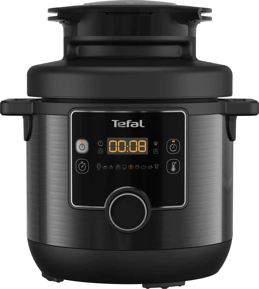 Tefal Turbo Cuisine&Fry – juodas puodas su skaitmeniniu valdymu