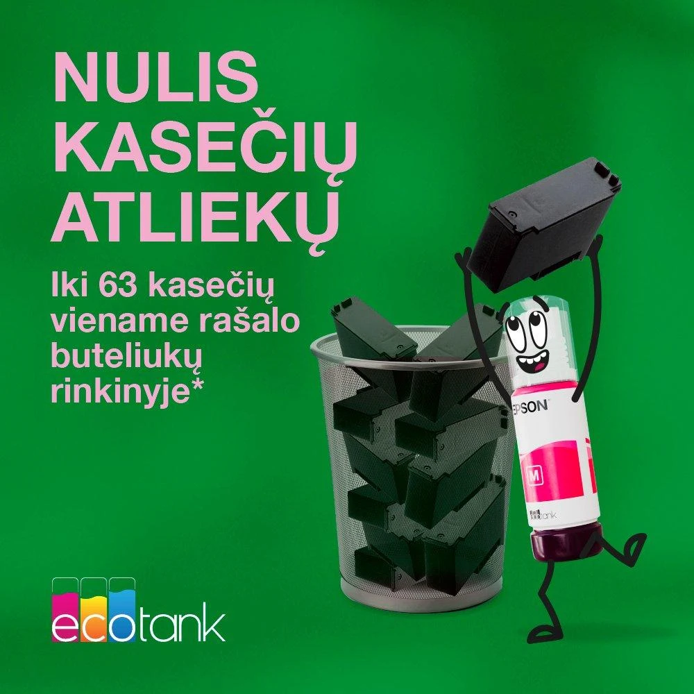 Daugiafunkcis rašalinis spausdintuvas Epson EcoTank L3280, A4, spalvotas, Wi-Fi, Wi-Fi Direct, AirPrint, LCD ekranas, juodas | C11CJ66426