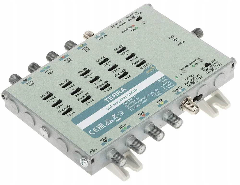 MULTISWITCH‘Ų STIPRINTUVAS SA-51D 5 ĮVESTYS / 5 IŠVESTYS TERRA